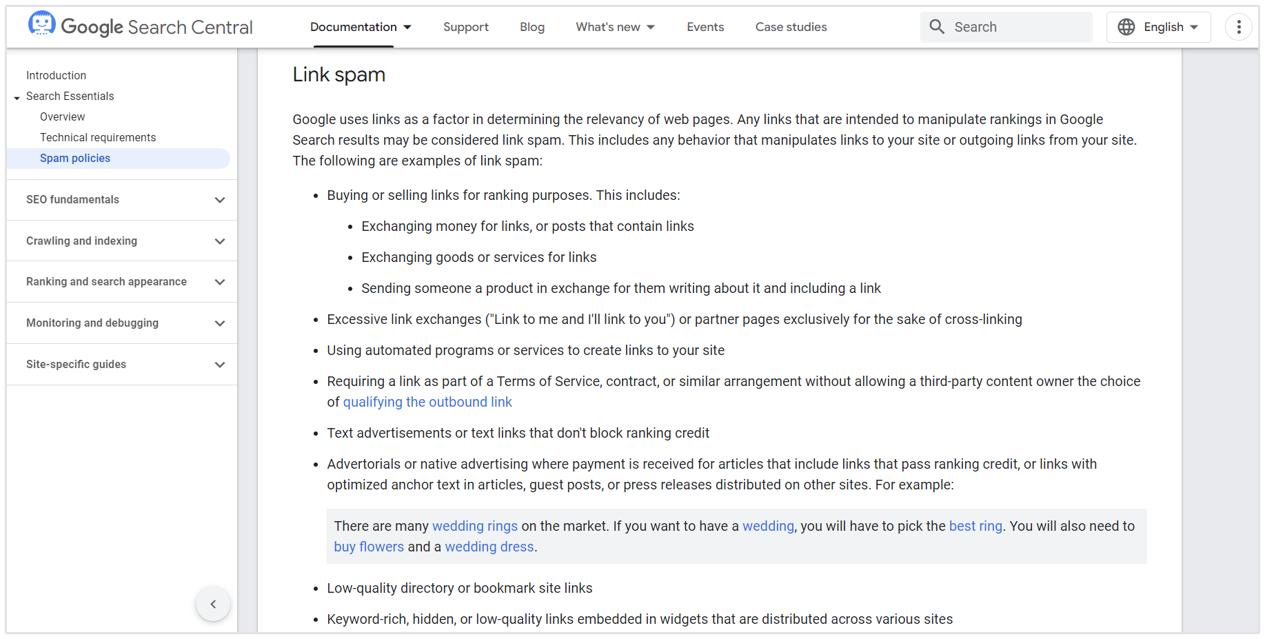 Wytyczne dotyczące linków Google